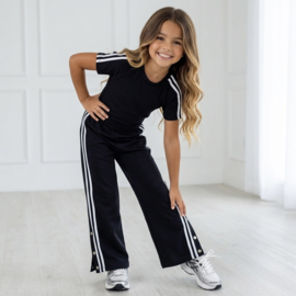 Sporty Stripe Girls Set - zwart