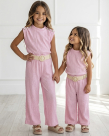Belted Long Summer Set - roze