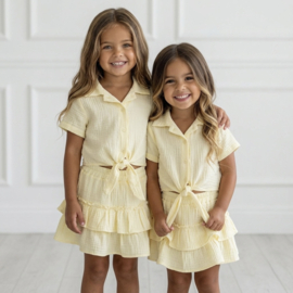 Mousseline Ruffle Summer Set - geel