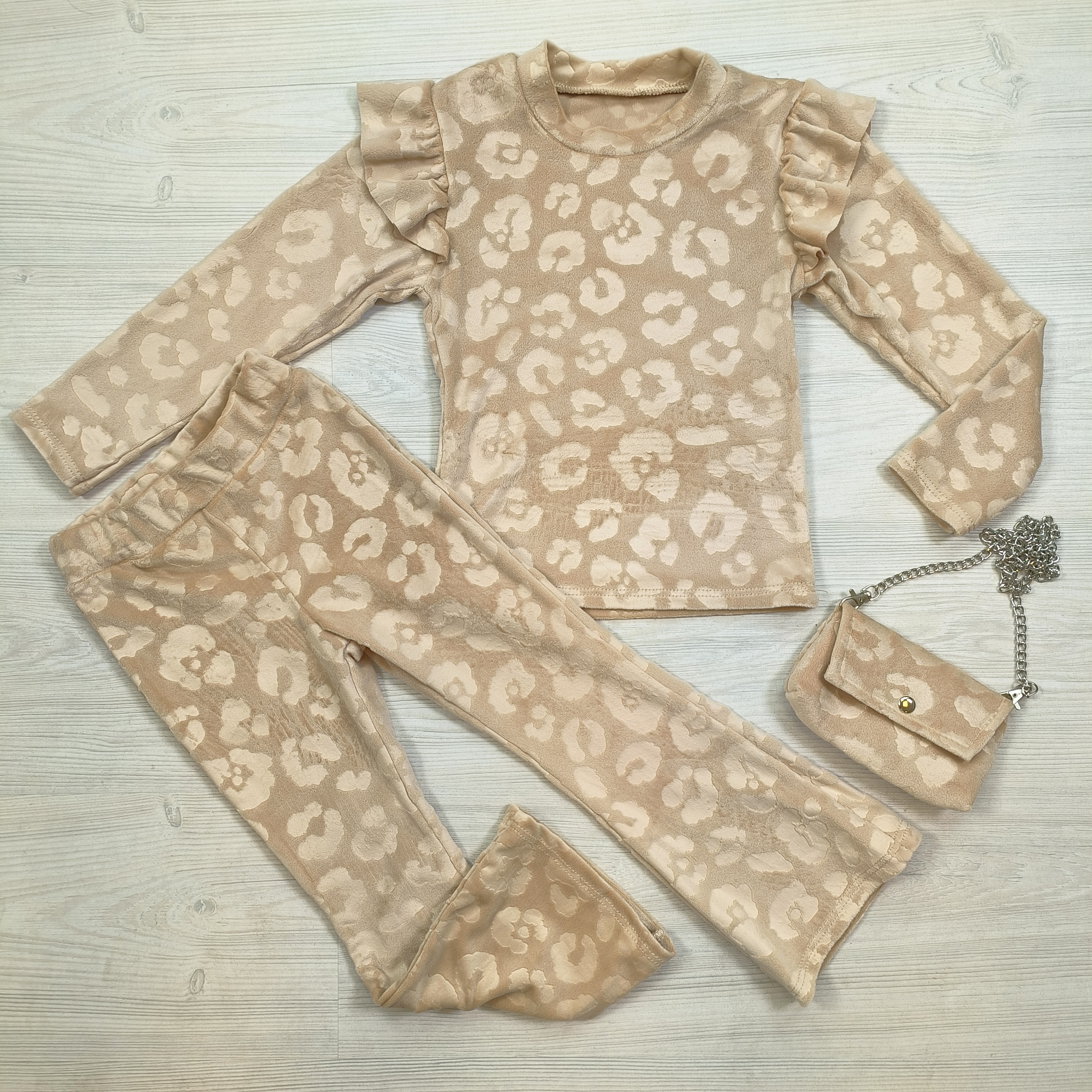 Velvet leo & Bagged set - Beige
