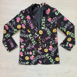 Painted blazer - zwart