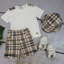 Beige squared set - white