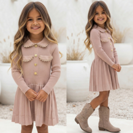 Classy Collar Dress - taupe
