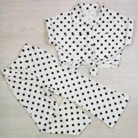 Girls Vintage Dot Set - wit