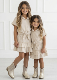 Mousseline Ruffle Summer Set - beige