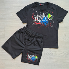 Splatter icon boys set - zwart