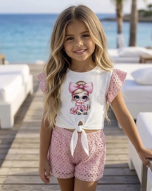 Doll Crochet Summer Set - roze