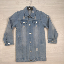 Long distressed denim jacket Lisa