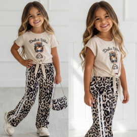 Trendy Girl Leopard Set - beige