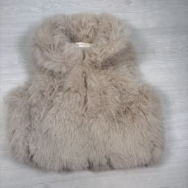 Luxury Faux Fur Gilet - beige 