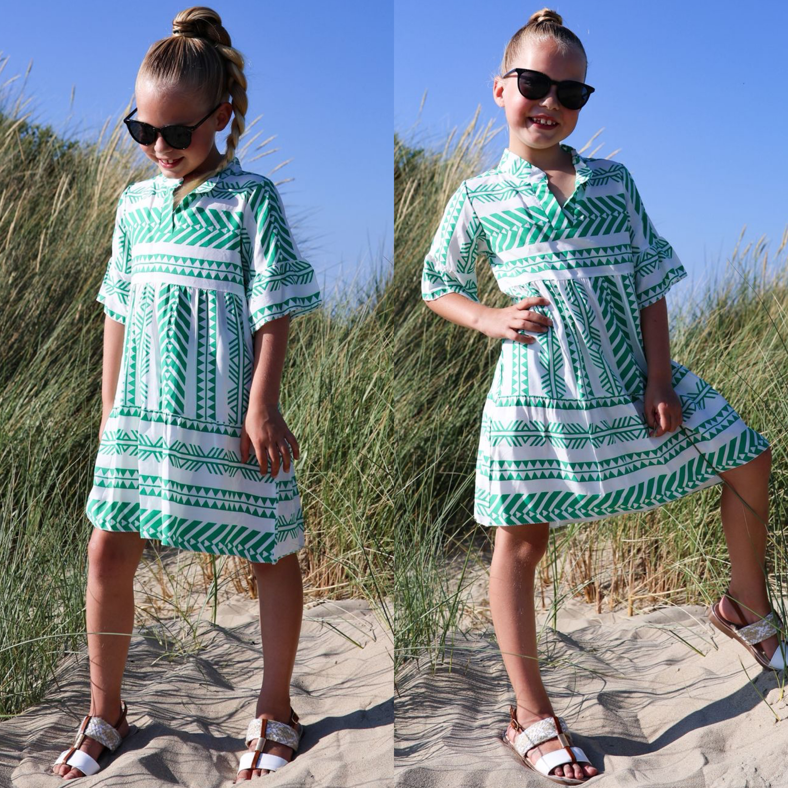 Green aztec dress