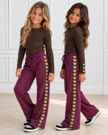 Golden Hearts Pants - magenta