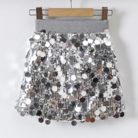 I love glitter skirt - zilver