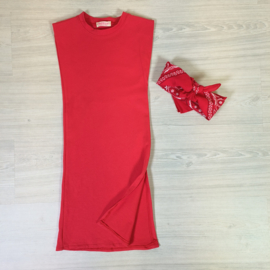 Basic long dress & Bandana - Red