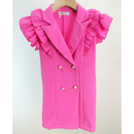 Your ruffled gilet dress - Pink
