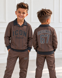 Icon varsity tracksuit - bruin (verzenddatum 9 okt)