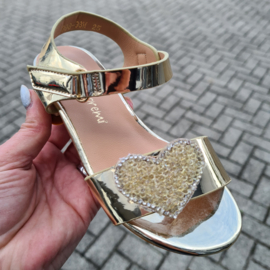 I heart you sandals - GOLD