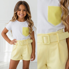 Bling Pocket Short Set - geel