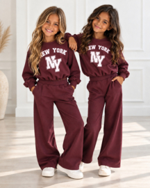 New York 89 Wide Leg Set - bordeaux