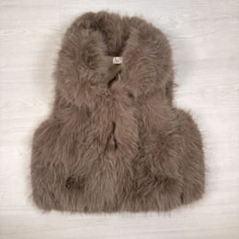 Luxury Faux Fur Gilet - taupe 