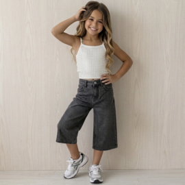 Sparkle Denim Culotte - zwart