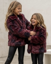 Wild Luxe Faux Fur Jacket - bordeaux