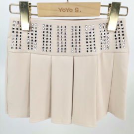 Your beige studded skirt