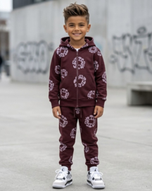 Urban Circle Zip Tracksuit - bordeaux
