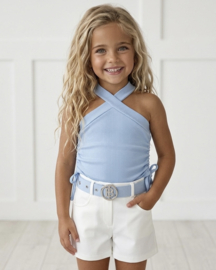 Chic Cross Halter Set - blauw/wit