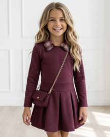 Preppy Check Dress - bordeaux