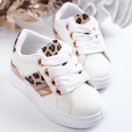 Glittery leopard sneakers - white