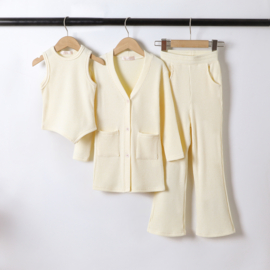 Dreamy Rib Three-Piece - crème