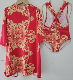 Kimono & swimsuit - red