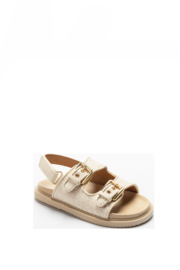 Tiny buckle sandals met klittenband - beige