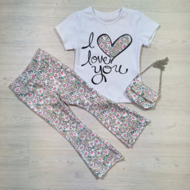 Flared flower & love bagged set - beige