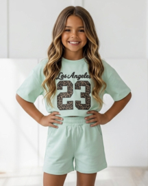 Leopard Print Lounge LA Summer Set - mint