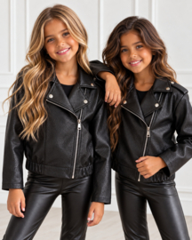 Tough girl biker jacket - zwart