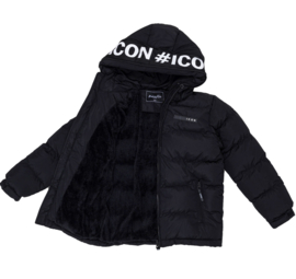 Hooded icon jacket - zwart