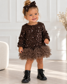 Glamour & tule baby dress - bruin (verzenddatum 9 okt)