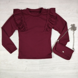 Bagged ruffled longsleeves - bordeaux