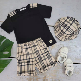 Beige squared set - black