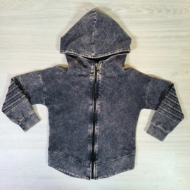 Dark grey washed biker vest