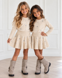 Diamond Bloom Skirt Set - beige