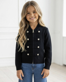 Luxury button knit vest - zwart 