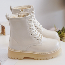 Shiny platform boots - beige  (Verzenddatum 16 okt)