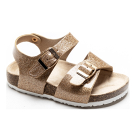 Meisjes sandalen met klittenband - goud