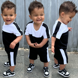 White & Bagged boys set - Black