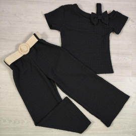 Bow Belle Flared Set - zwart