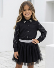 Diamond Check Blouse - zwart 