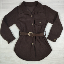 Autumn Belt Cord Dress - bruin